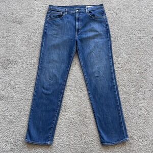 Aviator Relaxed Boyfriend Jeans Womens 32 Blue Mid Rise Stretch Made In USA